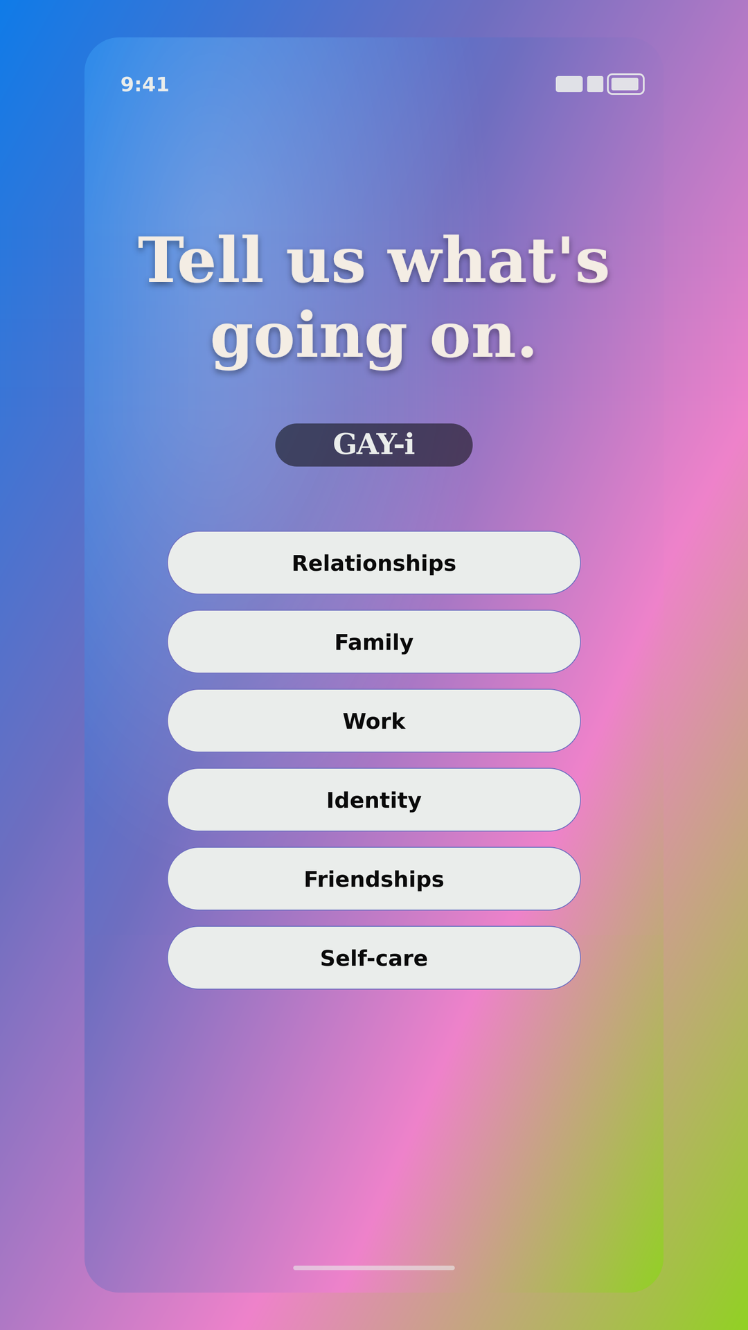 GAY-i Android frame 2: Pick your situation