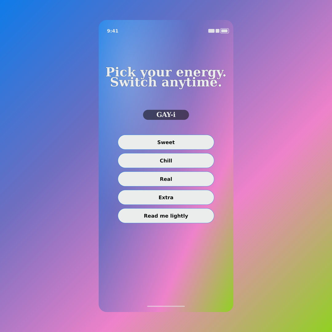 GAY-i social square 1: Pick your energy